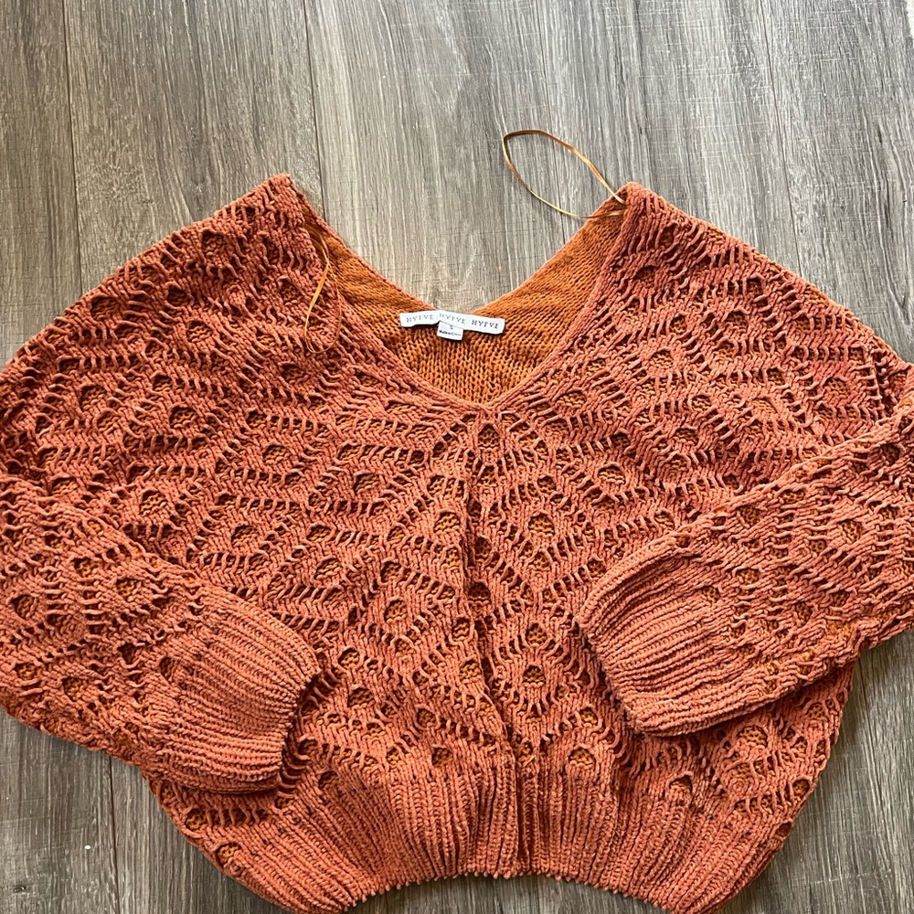 Women's Orange Knit Sweater